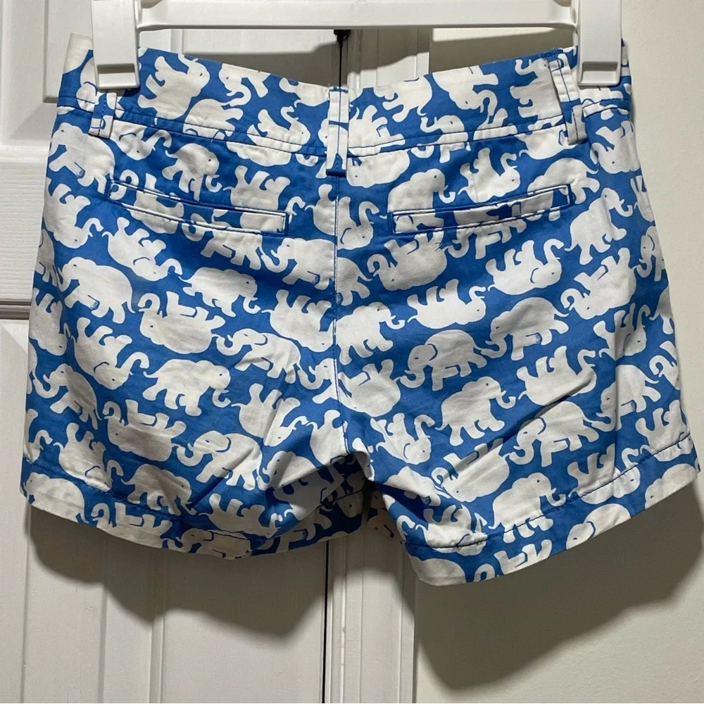 Lilly Pulitzer Callahan Tusk In Sun Elephant printed Shorts blue white 00